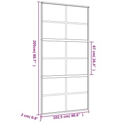 Schiebetür Golden 102,5x205 cm ESG-Klarglas und Aluminium