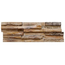 3D-Wandverkleidung 10 Stk. 1,01 m² Massivholz Teak