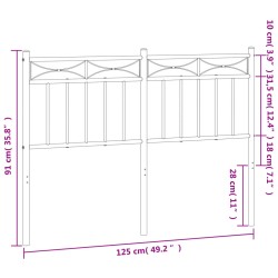 Kopfteil Metall Weiß 120 cm