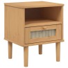 Nachttisch SENJA Rattan-Look Braun 40x35x48cm Massivholz Kiefer