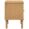 Nachttisch SENJA Rattan-Look Braun 40x35x48cm Massivholz Kiefer