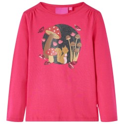 Kinder-Langarmshirt Knallrosa 116