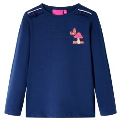 Kinder-Langarmshirt Marineblau 140