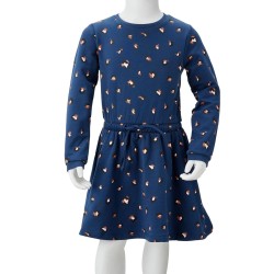 Kinderkleid mit Langen Ärmeln Marineblau 116