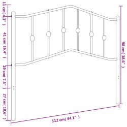 Kopfteil Metall Weiß 107 cm