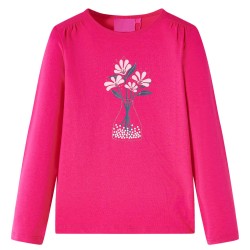 Kinder-Langarmshirt Knallrosa 140