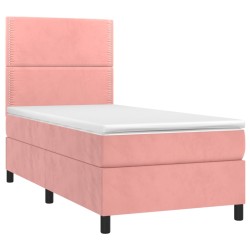 Boxspringbett mit Matratze Rosa 80x200 cm Samt