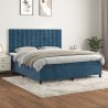 Boxspringbett mit Matratze Dunkelblau 180x200 cm Samt