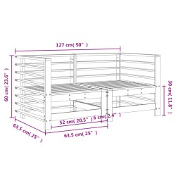 Garten-Ecksofas 2 Stk. Weiß Massivholz Kiefer