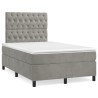 Boxspringbett mit Matratze Hellgrau 120x200 cm Samt