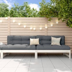 Garten-Mittelsofas 2 Stk. Weiß 120x80 cm Massivholz Kiefer