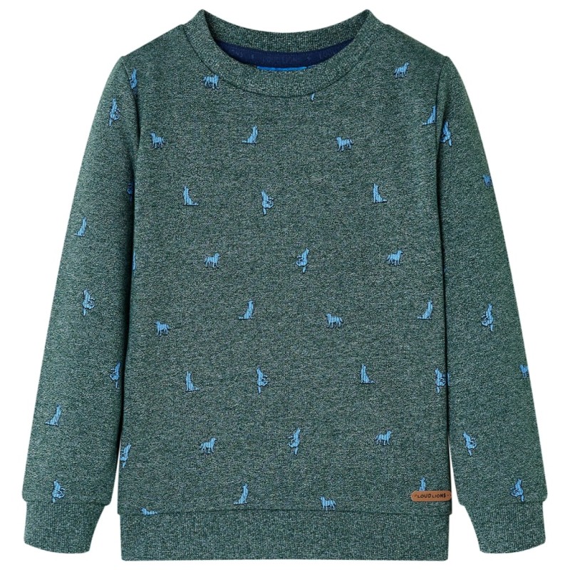 Kinder-Sweatshirt Dunkelgrün Melange 128