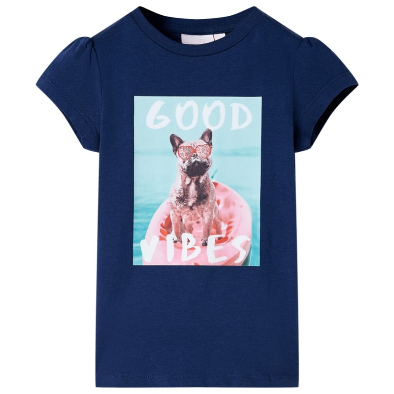 Kinder-T-Shirt Marineblau 92