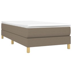 Boxspringbett mit Matratze Taupe 100x200 cm Stoff