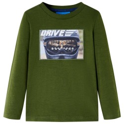 Kinder-Langarmshirt Dunkles Khaki 116