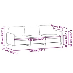 3-Sitzer-Sofa Blau 180 cm Samt