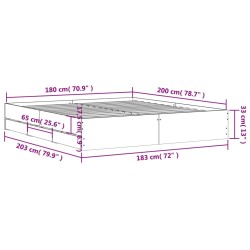 Bettgestell mit Schubladen Grau Sonoma 180x200cm Holzwerkstoff