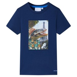 Kinder-T-Shirt Dunkelblau 140