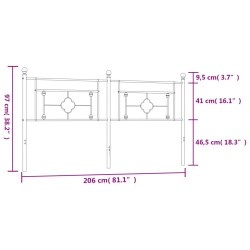 Kopfteil Metall Schwarz 200 cm