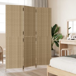 Paravent 3-tlg. Beige Poly Rattan