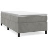 Boxspringbett mit Matratze Hellgrau 80x200 cm Samt