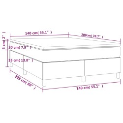 Boxspringbett mit Matratze Dunkelblau 140x200 cm Samt