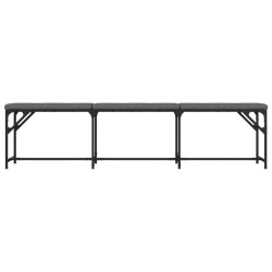 Essbank Dunkelgrau 186x32x45 cm Stahl und Stoff