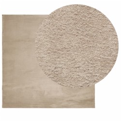 Teppich HUARTE Kurzflor Weich und Waschbar Sandfarben 240x240cm