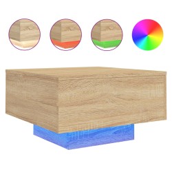 Couchtisch mit LED-Leuchten Sonoma-Eiche 55x55x31 cm