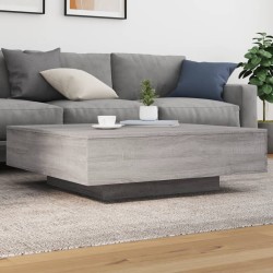 Couchtisch mit LED-Leuchten Grau Sonoma 100x100x31 cm