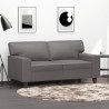 2-Sitzer-Sofa Grau 120 cm Kunstleder