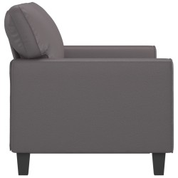 2-Sitzer-Sofa Grau 120 cm Kunstleder