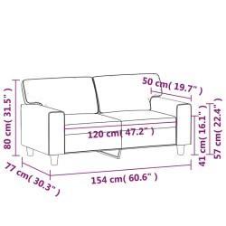 2-Sitzer-Sofa Grau 120 cm Kunstleder