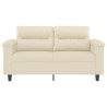 2-Sitzer-Sofa Creme 120 cm Kunstleder