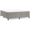 Boxspringbett mit Matratze Hellgrau 180x200 cm Samt