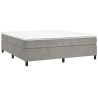 Boxspringbett mit Matratze Hellgrau 180x200 cm Samt