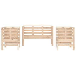 3-tlg. Garten-Lounge-Set Massivholz Kiefer