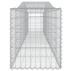 Gabionen mit Hochbogen 4 Stk. 400x50x60/80cm Verzinktes Eisen