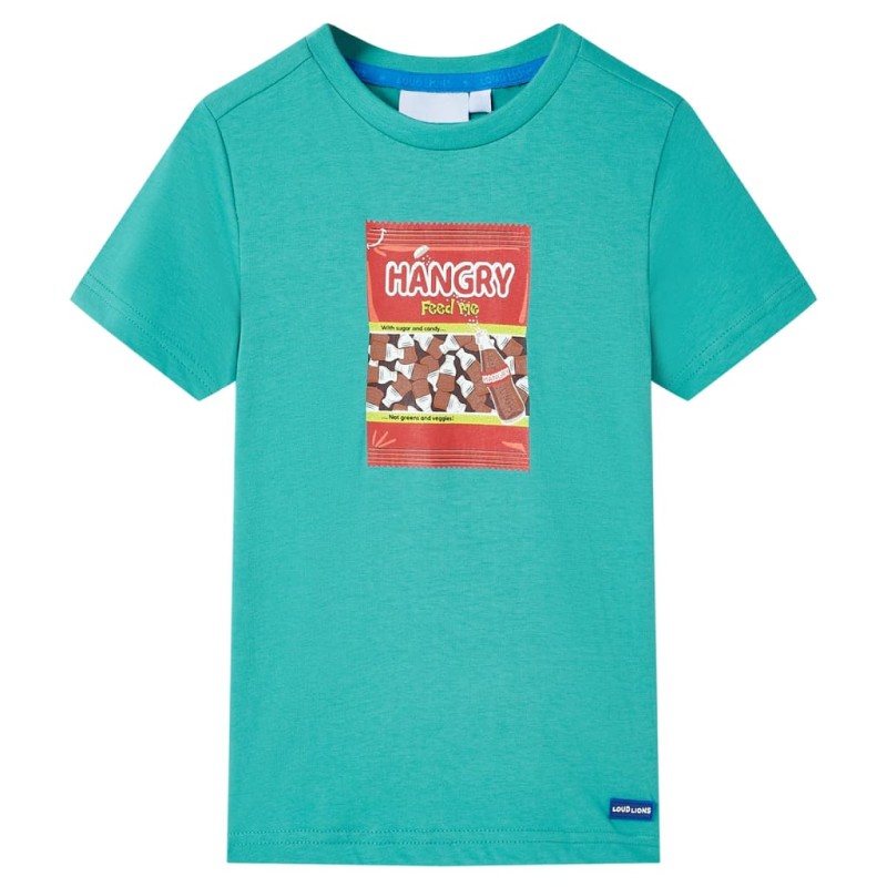 Kinder-Kurzarmshirt Dunkles Minzgrün 104