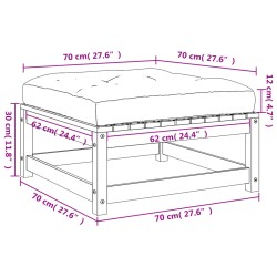 Gartenhocker mit Kissen 2 Stk. Wachsbraun Massivholz Kiefer