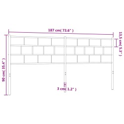 Kopfteil Metall Schwarz 180 cm