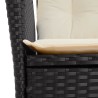 9-tlg. Garten-Essgruppe mit Kissen Schwarz Poly Rattan