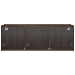 Wandschrank mit Glastüren Braun Eichen-Optik 102x37x35 cm