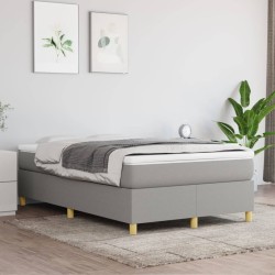 Boxspringbett mit Matratze Hellgrau 120x190 cm Stoff