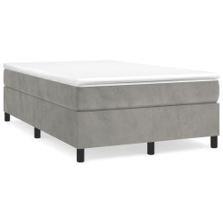 Boxspringbett mit Matratze Hellgrau 120x190 cm Samt