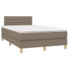 Boxspringbett mit Matratze & LED Taupe 120x190 cm Stoff