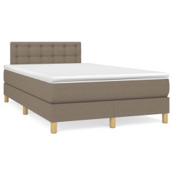 Boxspringbett mit Matratze & LED Taupe 120x190 cm Stoff