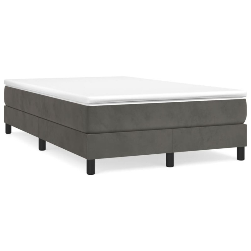 Boxspringbett mit Matratze Dunkelgrau 120x190 cm Samt