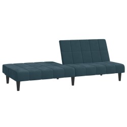 Schlafsofa 2-Sitzer Blau Samt