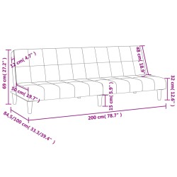 Schlafsofa 2-Sitzer Dunkelgrau Samt